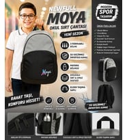 NEWFULL MOYA OKUL SIRT ÇANTASI (YENİ SEZON)-EKONOMİK (Gri)