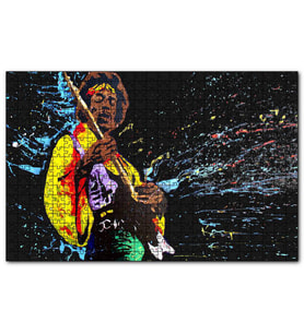 Cakapuzzle Jimi Hendrix Gitar İllüstrasyon  Puzzle Yapboz MDF (Ahşap) (1000 Parça)