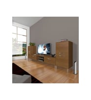 Decoraktiv Eko On2 Slm Dvd Krom Ayaklı Tv Ünitesi Tv Sehpası (Ceviz)