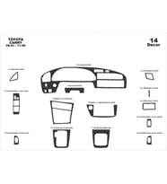 Meriç® Toyota Camry Ön Torpido Kaplama Maun 14 Parça 1991-1997 (Karbon)