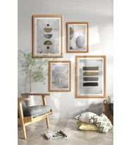 Çerçeveli Tablo  Dekorasyon  Ev Dekoru  Oturma Odası Yatak Odası Nötr Soyut Modern Sanat ÖZC-451 (Natural)