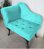 Yeni Model Tekli Köşe Koltuğu Josefin Bench Siyah Ayak (Turkuaz)