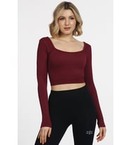 DoReMi Seamless Straplez Uzun Kollu Fitilli Büstiyer (Bordo)