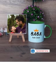 Babalar Günü Hediyesi Fotoğraflı Dekoratif Taş, Kupa Bardak Beyaz HediyeBabaya Hediye (Model 14)