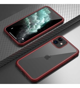 iPhone 12 Kılıf Ön Arka Tam Kapatan Premium 360 Tam Koruma Lüx Kapak (Kırmızı)
