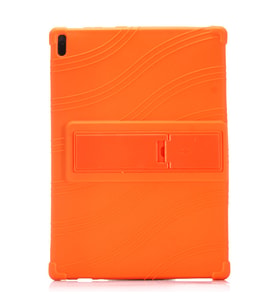 Lenovo Tab E10 TB-X104F Tab 4 10.1 Inch Tablet Standlı Silikon Kılıf (Turuncu)