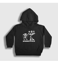 Presmono Unisex Çocuk Kırmızı Sans Papyrus Undertale Kapüşonlu Sweatshirt 32343tt (Siyah)