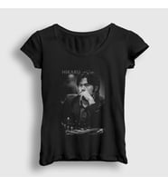 Presmono Kadın Beyaz Hikaru Nakamura Büyükusta Satranç T-Shirt 423609tt (Siyah)