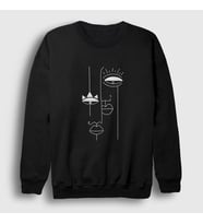 Presmono Unisex Beyaz Lovers Valentine's Day Sevgililer Günü Sweatshirt 284588tt (Siyah)