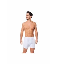 Seher 6 Adet Siyah Renk Paçalı Boxer (Beyaz)