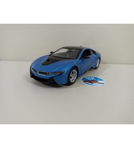 BMW İ8 1:24 Metal Model Araba Lisanslı ( ÖZEL PLAKALI ) (Mavi)