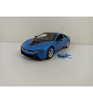 BMW İ8 1:24 Metal Model Araba Lisanslı ( ÖZEL PLAKALI ) (Mavi)