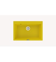 POLEX Cristalüx Granit Evye P-X76 Tezgah Altı Ve Tezgah Üstü Mutfak Evyesi 75x50cm (Sarı)