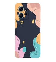 PrintiFy Xiaomi Redmi Note 12 Global Lansman Kılıf Karışık Renkler Tasarımlı İçi Kadife Kapak (Lacivert)