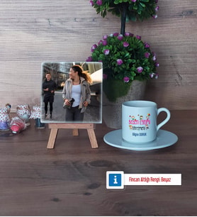 Beden Eğitimi Öğretmeni Fotoğraflı Dekoratif Taş, Ahşap Altlıklı Türk Kahvesi Fincanı Hediye (Model 2)
