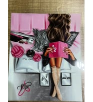 20X17 CM NAYLON RENKLİ GÖRSELLİ ÇANTA GİYİM KOT AKSESUARI ARMA YAMA (Pembe)