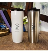 İsme Özel Şık Tasarımlı Elegance Çelik Termos 430 ML M2 (Gümüş)