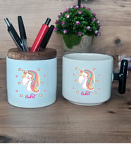 Unicorn Hediye Sepeti Kupa Bardak T Kulplu, Kalemlik Hediyeleri Kadın Arkadaşa Doğum Günü Hediyesi (Model 6)