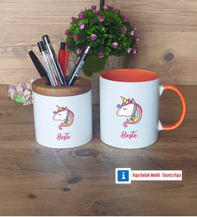 Unicorn Kalemlik, Kupa Bardak T Kişiye Özel Hediye (Model 13)
