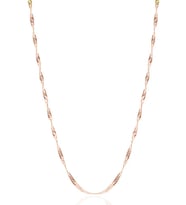 Kadın Gümüş Singapur Burgulu Zincir Burgu Kolye Özel 1.2mm Mücevher (Rose)