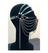 Zincirli Deri  Maske (Siyah)