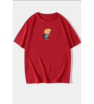 Unisex Cedric Üzümlü Kekim Baskılı T-shirt (Kırmızı)