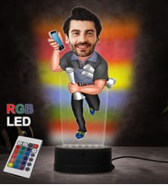 Doğum Günü Hediyesi,Sevgiliye Hediye, Kişiye Özel Fotoğraflı Mühendis  2 Karikatür 3D Led Lamba (RGB)