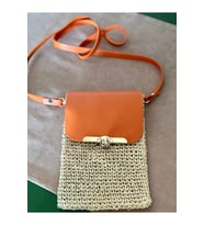 Hasır Mini Bag, Cep Telefonu Çantası (Turuncu)