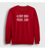 Presmono Unisex Beyaz Seni Seviyorum I Love You Katlamalı Gizli Yazılı Sweatshirt 343883tt (Kırmızı)
