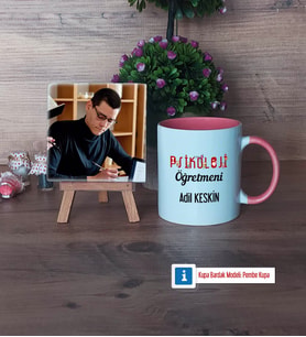 Psikoloji Öğretmeni Fotoğraflı Dekoratif Taş, Kupa Bardak Beyaz Hediye Öğretmenler Günü Hediyesi (Model 6)