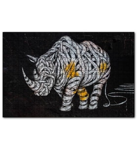 Cakapuzzle Mumya Gergedan Duvar Boyama  Puzzle Yapboz MDF (Ahşap) (255 Parça)