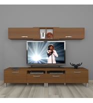 Decoraktiv Eko 5220 Mdf Krom Ayaklı Tv Ünitesi Tv Sehpası (Ceviz)