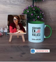 Halaya Hediye Fotoğraflı Dekoratif Taş, Kupa Bardak Beyaz Hediye (Model 14)