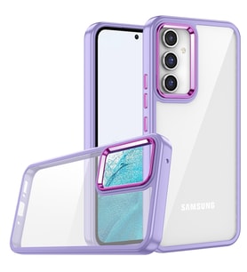 Samsung Galaxy A34 Kılıf Case, Kamera Lens Korumalı Elektroplatin Kaplama Sert PC Koruyucu Colourful Platinum Serisi (Lila)