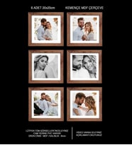 6 Adet 20x20 Çerçeve - Mdf Çerçeve - Kare Fotoğraf Çerçevesi (Kahverengi)
