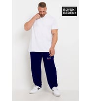 Erkek Büyük Beden Buyuk Brooklyn Baskılı İnce Eşofman Altı  SPR25BEA50 (Lacivert)
