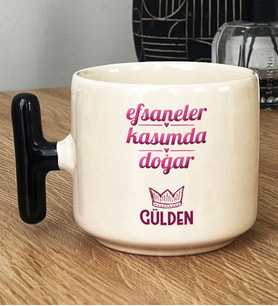 Kişiye Özel Akrep Yay Burcu Hediye T Kupa Bardak Doğum Günü Hediyesi (Siyah)