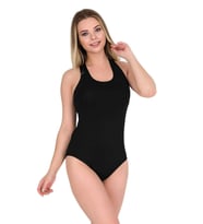 Kadın Rambo Çıtçıtlı Body 6 lı Atlet Berrak-8011 (Siyah)