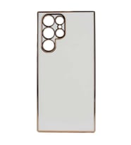 Galaxy S22 Ultra Kılıf Zore Bark Kenarları Altın Renk Kılıf (Beyaz)