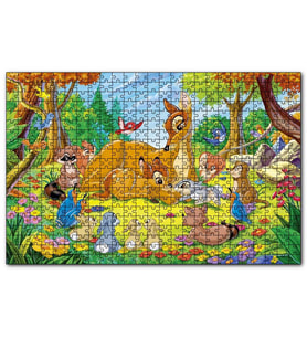 Cakapuzzle Bambi Annesi ve Arkadaşları  Puzzle Yapboz MDF (Ahşap) (500 Parça)