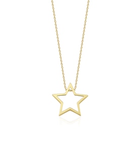 14 Ayar Altın Star Kolye (Rose)