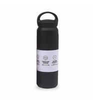 Tutucu kapaklı süzgeçli 500 ml çift katman yalıtımlı termos (Siyah)