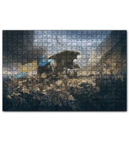 Cakapuzzle Savaş Alanında Savaşçılar ve Dev Ayı  Puzzle Yapboz MDF (Ahşap) (500 Parça)