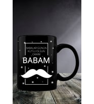 Babalar Günü Siyah Kupa Bardak (Siyah)