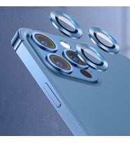 Uyumlu Model Apple iPhone 13 Pro Kamera Lens Koruyucu Çerçeveli Koruyucu CL-07 (Mavi)