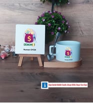 Ekonomist Dekoratif Taş, Kupa Bardak Kırmızı Hediye (Model 7)