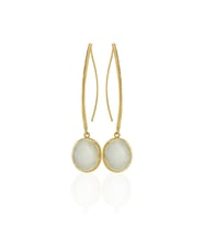 Kadir Jewellery 22 Ayar Altın Kaplama Vintage Küpe -El İşçiliği Ve Hipoalerjenik Küpe (Beyaz)