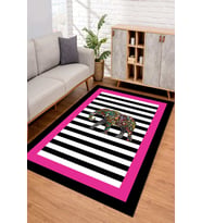 Dijital Kaymaz Taban Yıkanabilir Renkli Salon Halısı Mutfak Halısı Yolluk ND-SD-723 (Pembe)