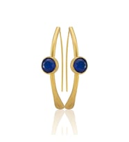 Kadir Jewellery 22 Ayar Altın Kaplama Kadın Taşlı Küpe -El İşçiliği Ve Hipoalerjenik Küpe (Parlement)