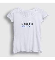 Presmono Kadın Sarı Need A Break Html Developer Yazılımcı T-Shirt 361482tt (Beyaz)